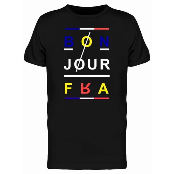 Bonjour Typography Graphic Tee Men's -Image by Shutterstock