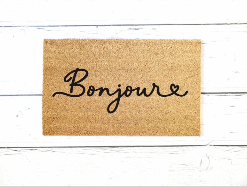 Bonjoure Doormat, French Language, Housewarming Gift, Birthday Gift