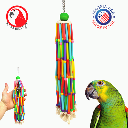 Bonka Bird Toys 00708 Wind Chimes Bird Toy Parrot cage Toys Cages Conure African Grey Parakeet