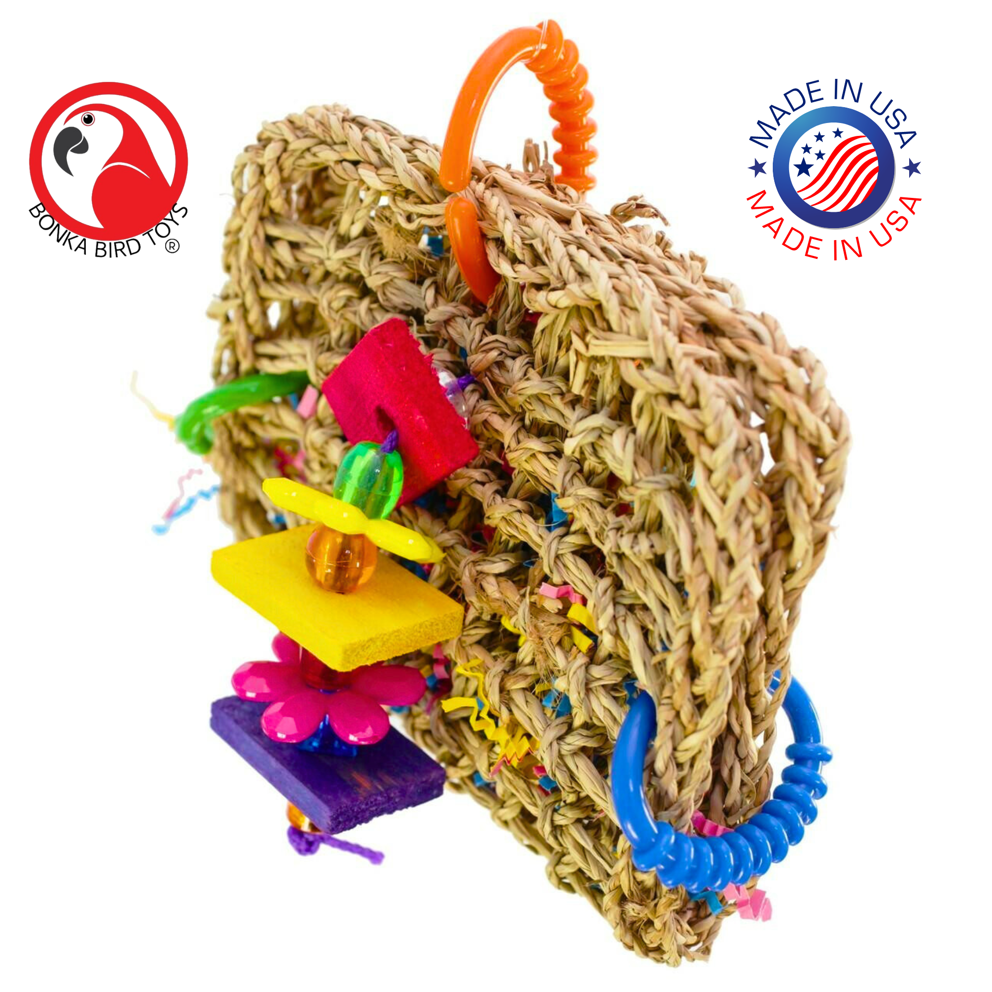 Bonka Bird Toys 00740 Mini Foraging Pouch Hanging Gym Bird Toy