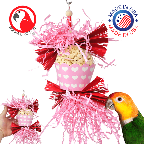 Bonka Bird Toys 1000 Sola Love Parrot Valentine Chew Forage Cage Toy