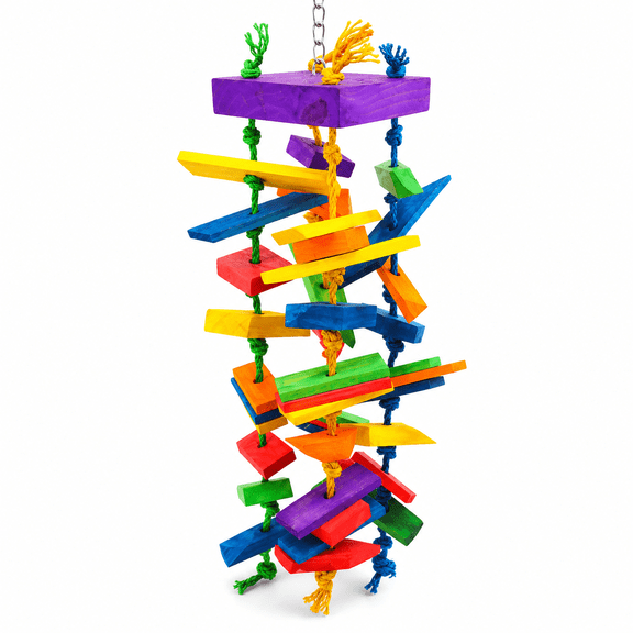 Bonka Bird Toys 1048 Huge Cluster Chew Colorful Chew Hanging Forage Parrot Macaw Eclectus Cockatoo African Grey Hyacinth