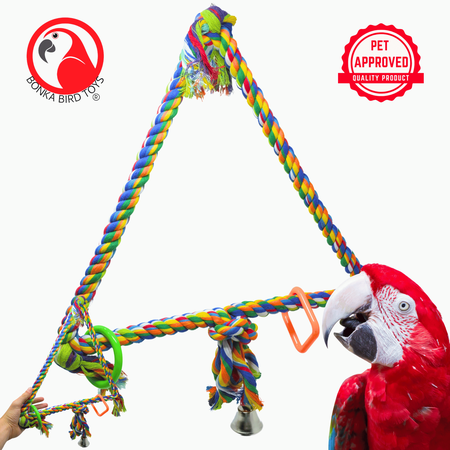 Bonka Bird Toys 1059 Huge Triangle Rope Ring Swing Bird Toy