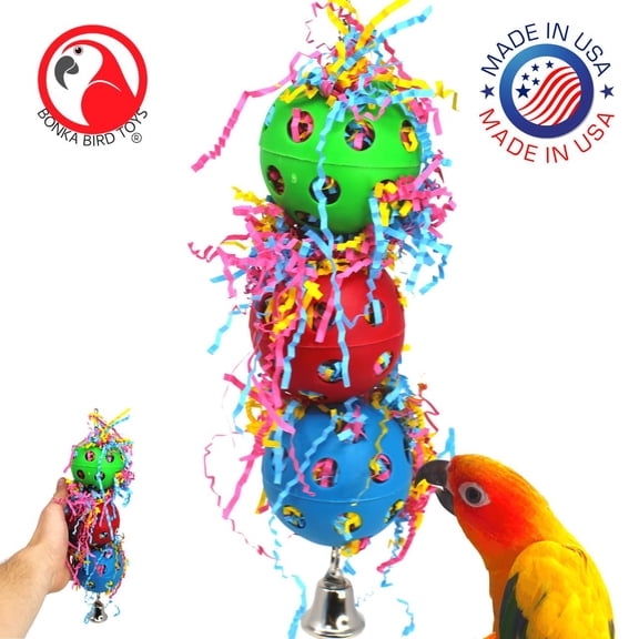 Bonka Bird Toys 1088 Stuff Balls Medium Foraging Fiesta Parrot Cage Toy