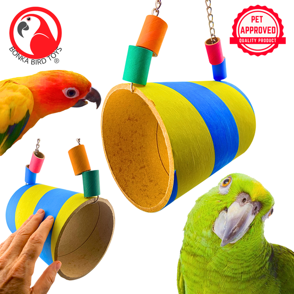 Bonka Bird Toys 1147 Big Bagel Hut Chew Hide Play Tunnel Fun Parrot Cage Toy Pet