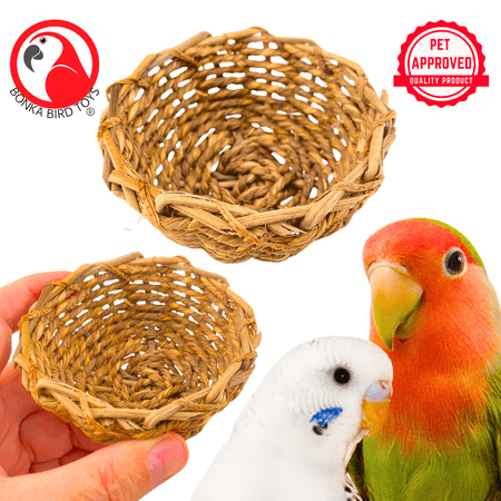Bonka Bird Toys 1262 Natural Grass Bowl Natural Nest Craft Part