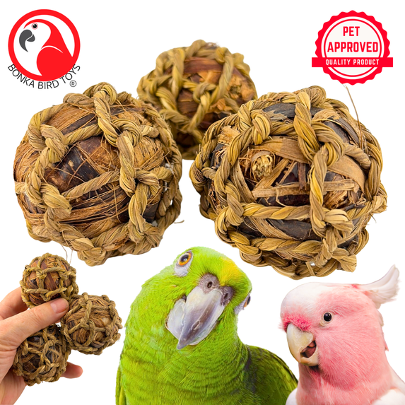 Bonka Bird Toys 1277 Pk3 Banana Leaf Ball Foot Talon Craft Part Parrot Bird Toy