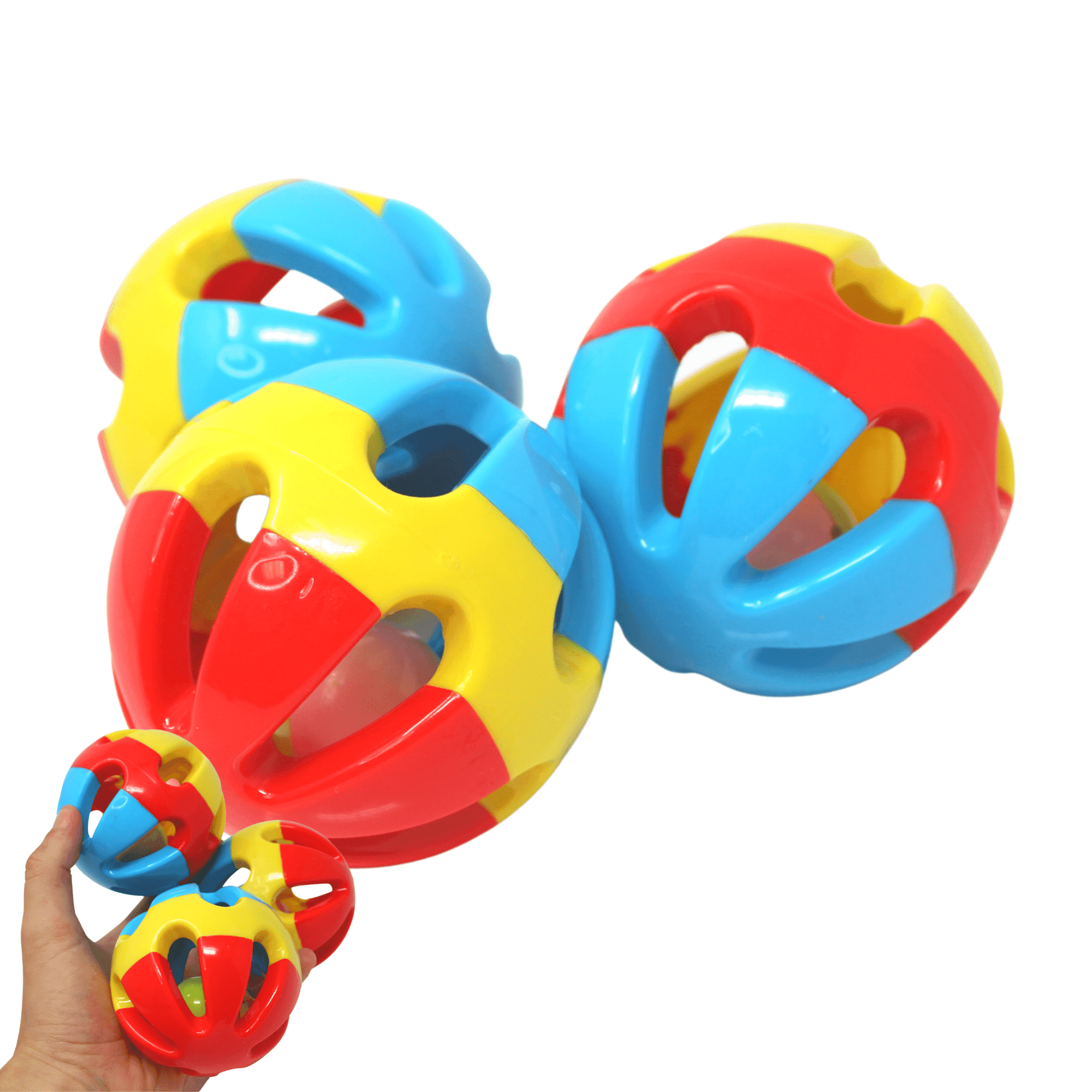 Bonka Bird Toys 1312 Pk3 Soccer Ball 3 Inch  Durable Colorful Plastic Parrot Cockatoo African Grey Macaw Eclectus