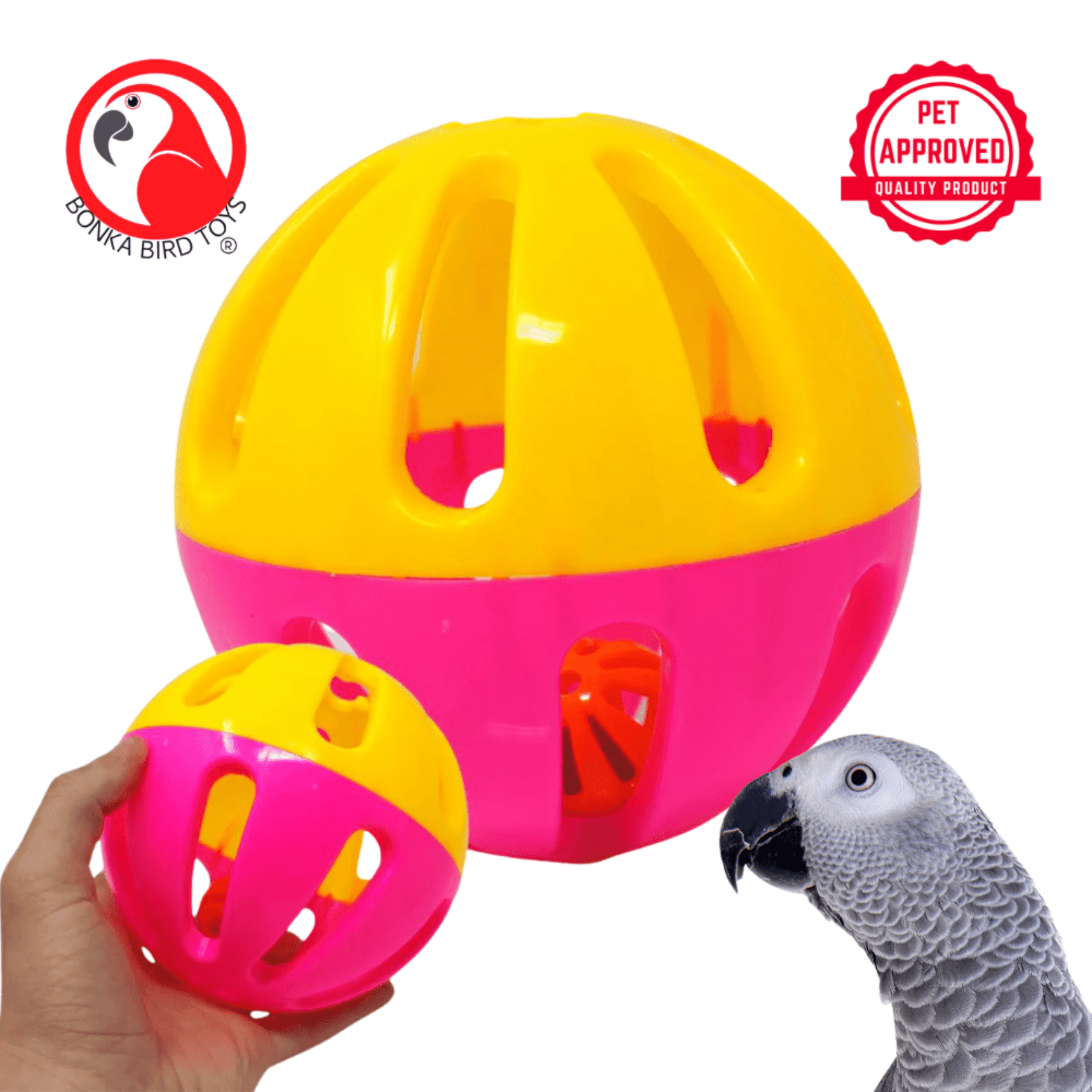 Bonka Bird Toys 2008 Huge 5-Inch Plastic Rattle Ball Foot Talon Craft ...