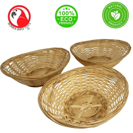 Bonka Bird Toys 2280 Pk3 9-Inch Bamboo Baskets