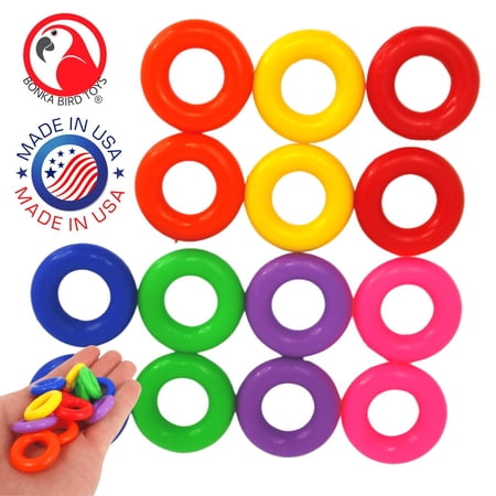Bonka Bird Toys 2289 Pk14 Plastic Round Rings Foot Talon Craft Part Bird Toys