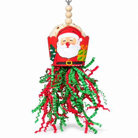Bonka Bird Toys 2438 Santa Sola Cup Christmas Chew Forage Parrot Cage Toys Pet
