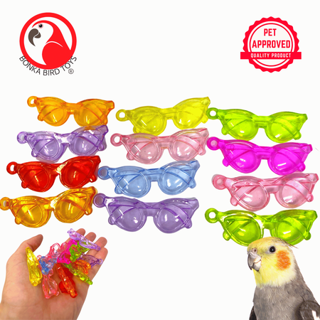 Bonka Bird Toys 2525 Pk12 Color Acrylic Sunglass Beads