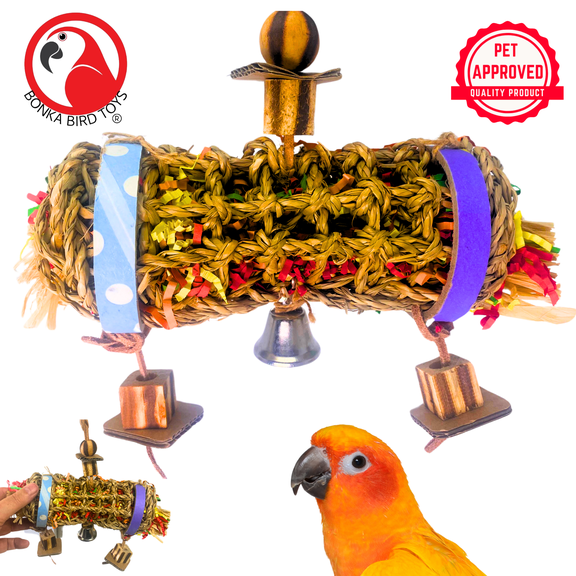 Bonka Bird Toys 2594 Small Shred Roll Chew Shred Forage Parrot Cage Toy Conure