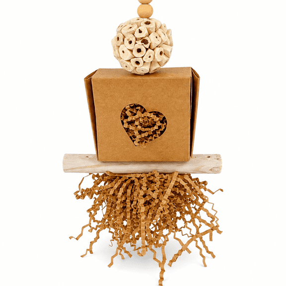 Bonka Bird Toys 2609 Natural Sola Heart Sola Atta Chew Shred Parrot Cage Toy Pet