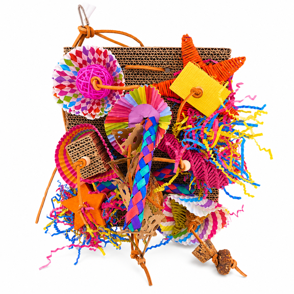 Bonka Bird Toys 2644 Fiesta Foraging Board Chew Forage Shred Parrot Cage Toy Pet