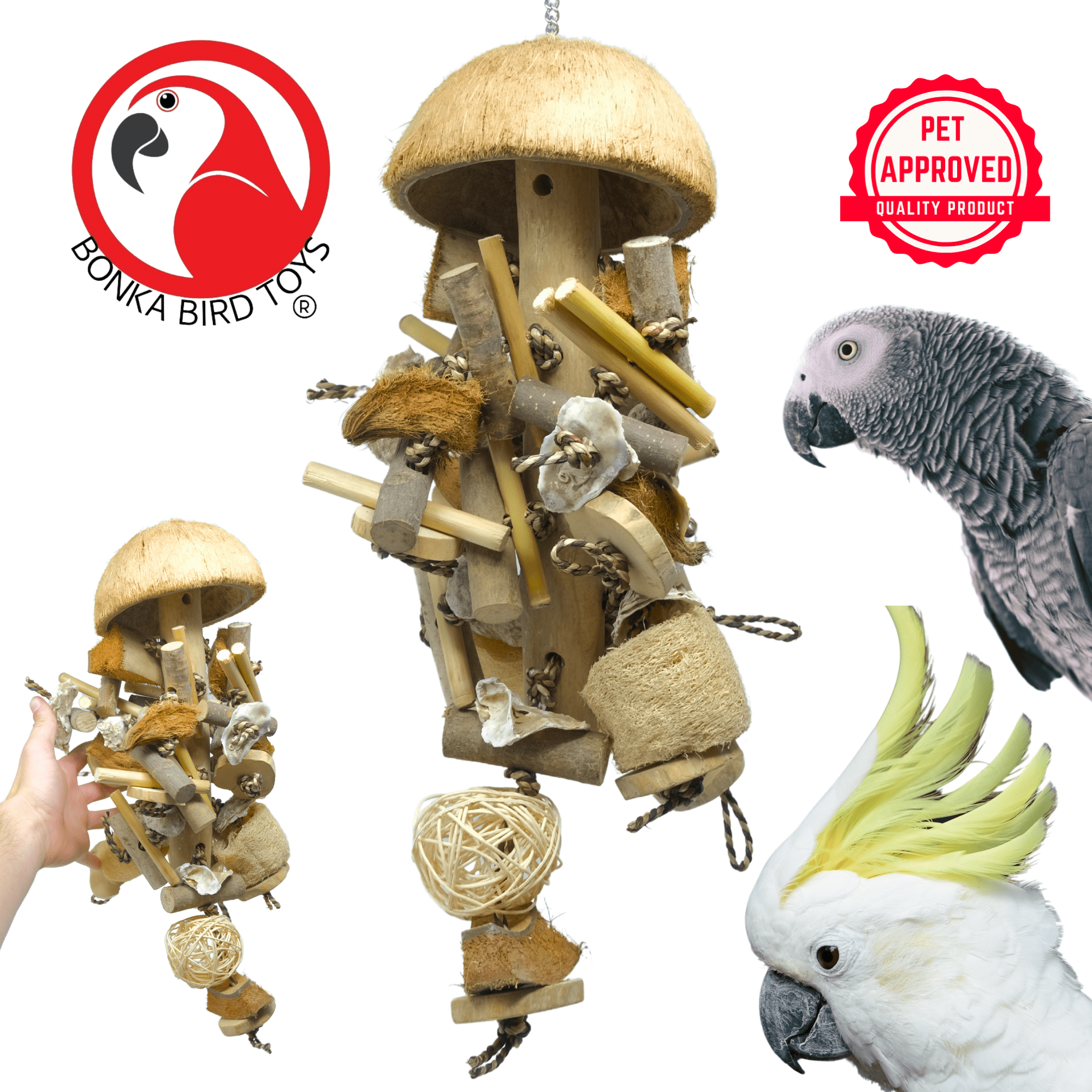 Fresh Look at Bonka Bird Toys 2669 Large Coco Loco Natural Chew Shred