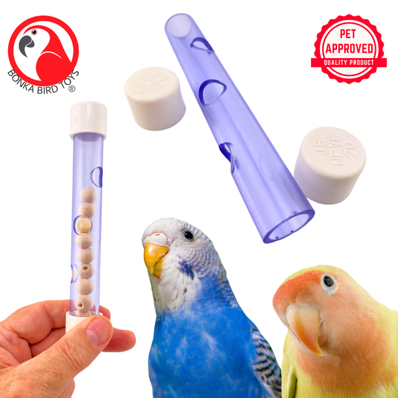 Bonka Bird Toys 2673 Three Hole Foraging Tube Durable Foot Talon Parrot Cage Toy