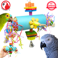 thumbnail image 1 of Bonka Bird Toys 2827 Gear Tube Foraging Bagel Chew Medium Parrot Cage Toy Pet, 1 of 7