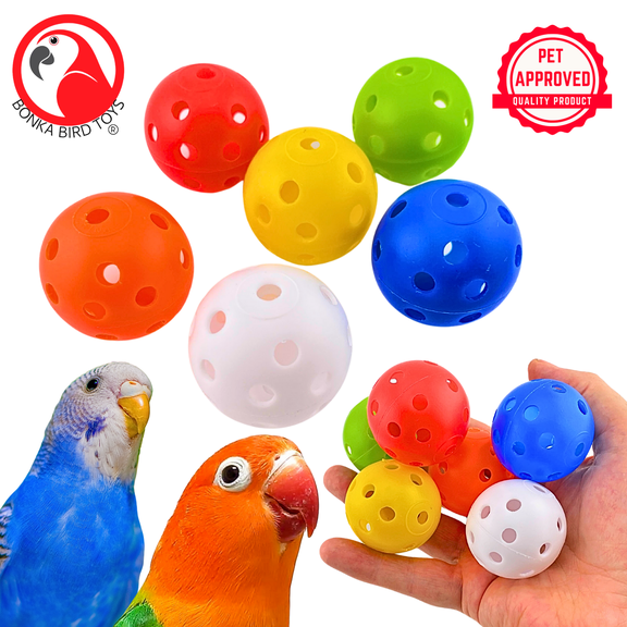 Bonka Bird Toys 2831 Pk6 Small 1.5" Colored Plastic Balls