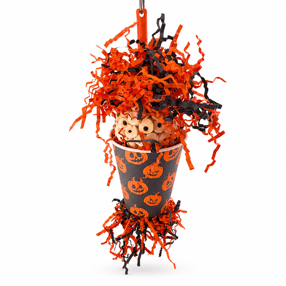 Bonka Bird Toys 2868 Pumpkin Jumble Sola Atta Treat Cup Chew Parrot Cage Toy Pet