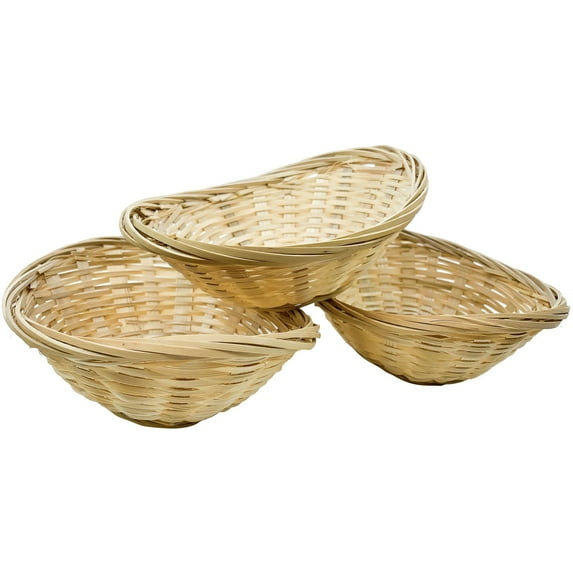 Bonka Bird Toys 3143 Pk3 Oval Basket 8 Inch Bamboo Nests Bird Parrot Seed Water Bowl Toy Craft Toys