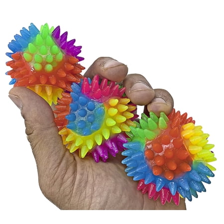 Bonka Bird Toys 3317 Pk3 Large Rainbow Spike Ball Foot Talon Craft Part Parrot Cage Toys