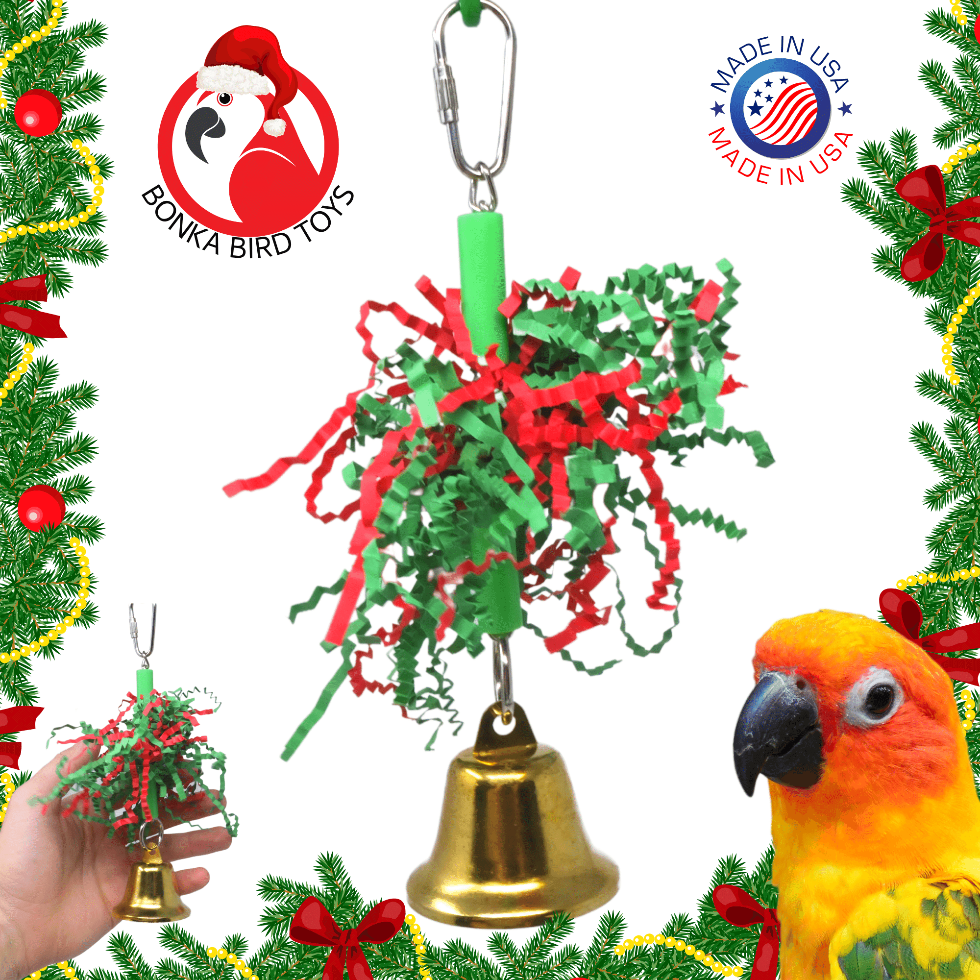 Bonka Bird Toys 3589 Christmas Bell Small Foraging Cage Toy