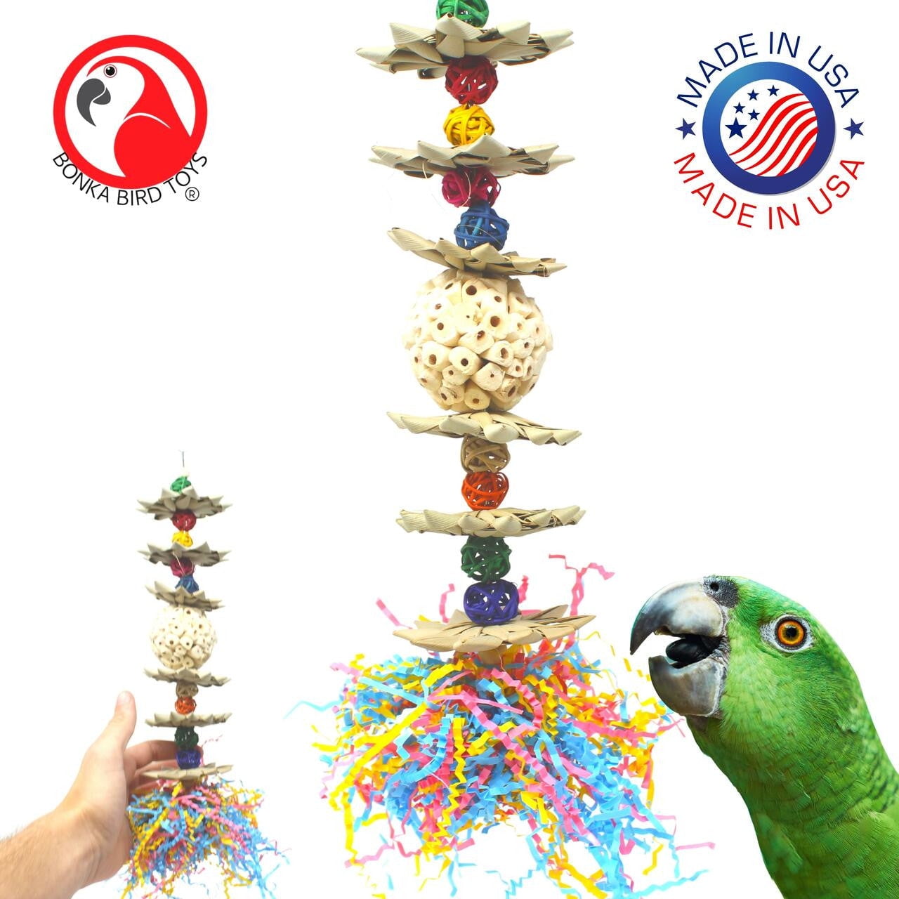 Bonka Bird Toys Crazy Sola Vogelspielzeug – Zerkleinerbar, Natürliche Materialien, Für Papageien