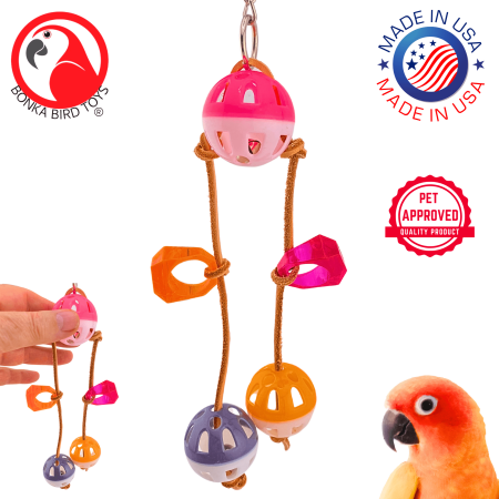 Bonka Bird Toys 3724 Triple Jingle Ball DISCONTINUED