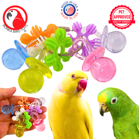 Bonka Bird Toys 3775 Stainless Steel Paci Foot Talon Small Medium Parrot Toy Pet