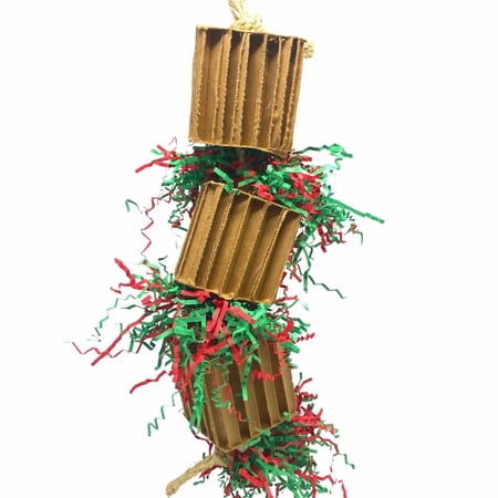 Bonka Bird Toys 3830 Large Christmas Gift Box Chew Forage Cage Toy