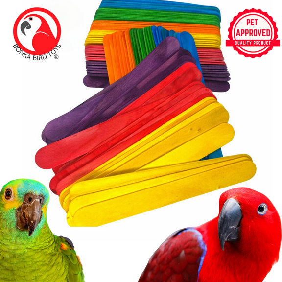 Pk100 Big Colored Wooden Chewy Sticks Style: 3845 Pk100 Big Colored Wooden Sticks