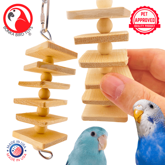 Bonka Bird Toys 972 Natural Mini Stepper Wood Chew Small Parrot Cage Toy Conure