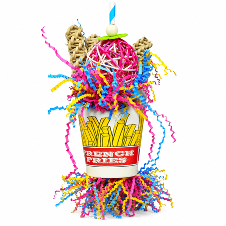 Bonka Bird Toys 2334 Order Of Fries Chew Preen Forage Parrot Cage Toy