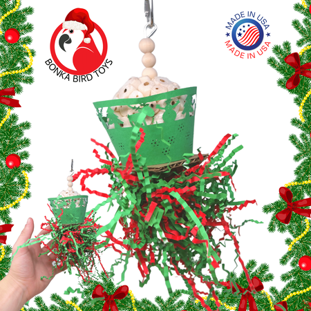 Bonka Bird Toys Merry Christmas Festival Small Bird Toy Color: 2454 Green