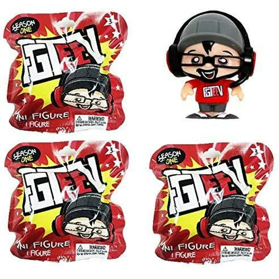 Bonker's FGTeeV Mini Mystery Figure Set, Pack of 3 Surprise Toys