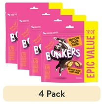 (4 pack) Bonkers Crunchy and Soft Cat Treats Paw Lickin' Chicken Flavor 12oz