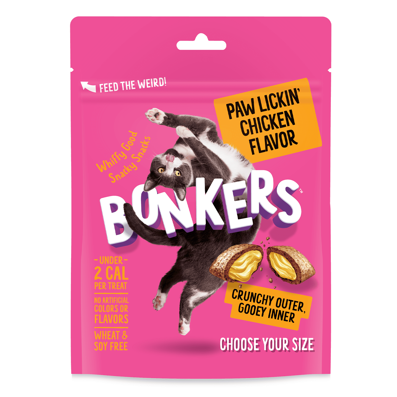 Bonkers Crunchy and Soft Cat Treats Paw Lickin Chicken Flavor 3oz Walmart