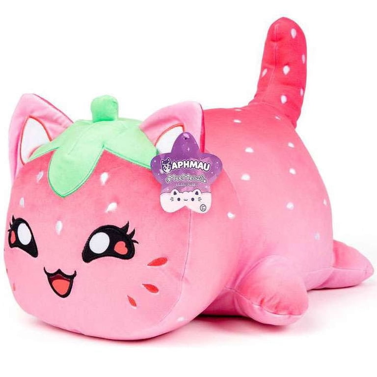 Aphmau Jumbo 18 Inch Strawberry Cat Plush - Large Soft Stuffed