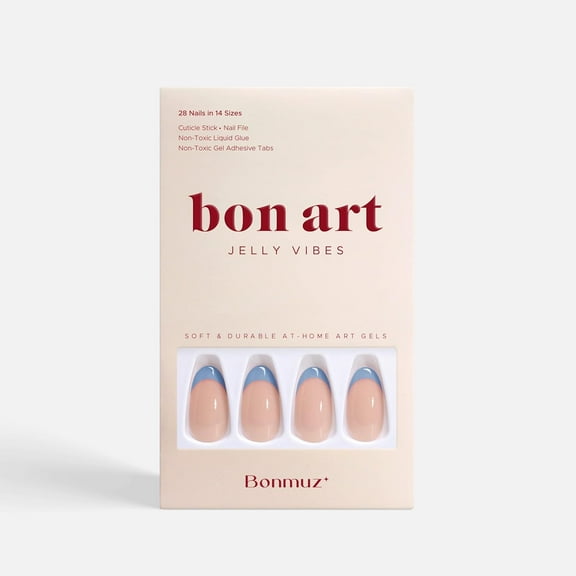 Bonmuz Cornflower French Soft & Durable At-home Art Gel Nails