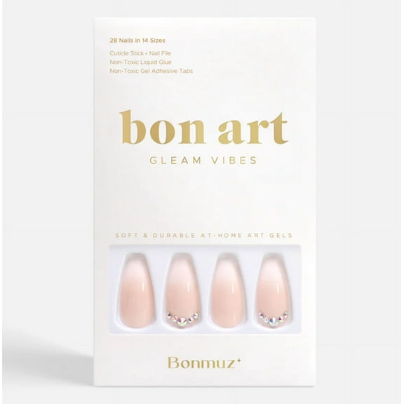 Bonmuz Soft & Durable At Home Art Gel Nails - Strawberry Mousse