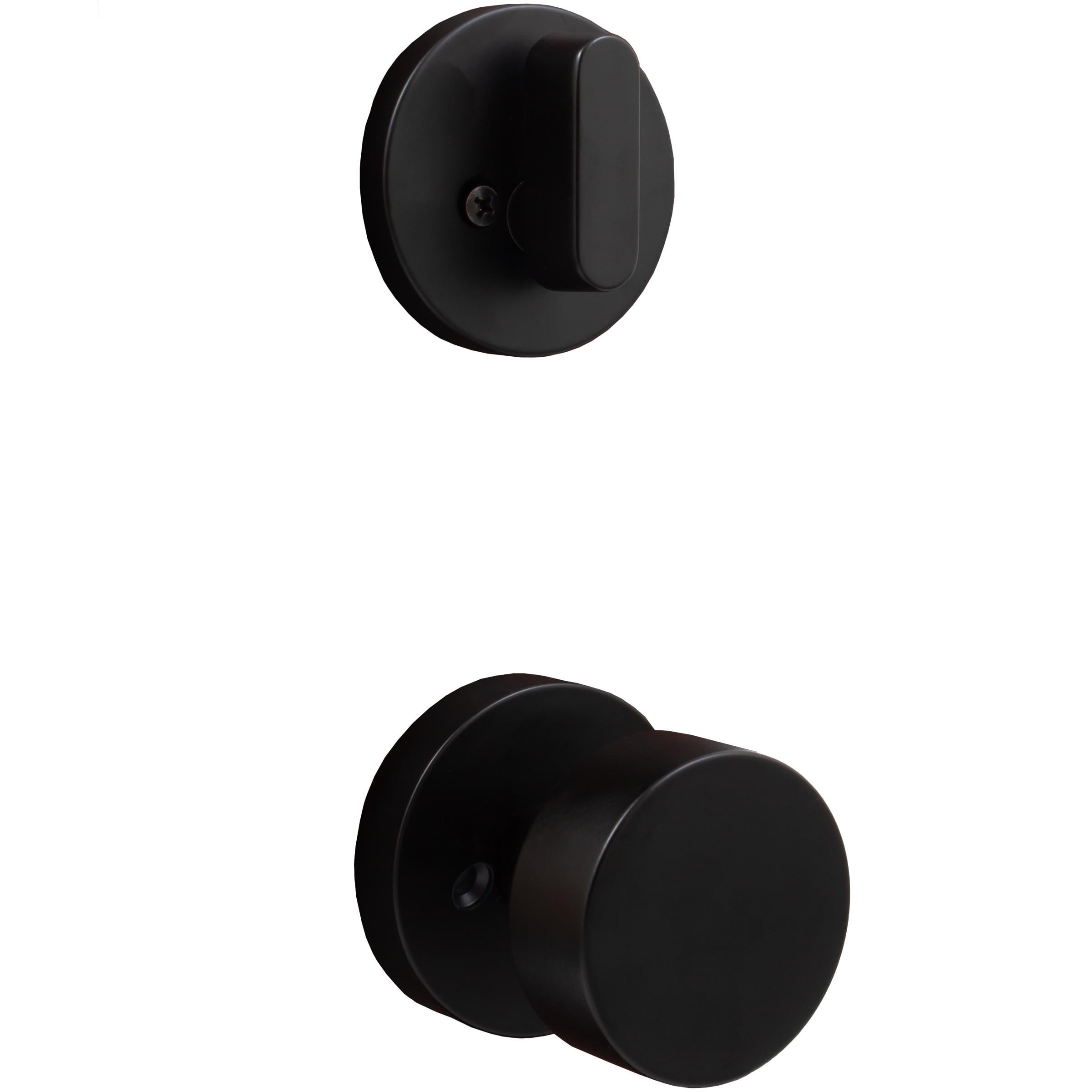Bonn Door Knob with Round Rosette, Interior Handleset Trim, Matte Black by Stone Harbor Hardware