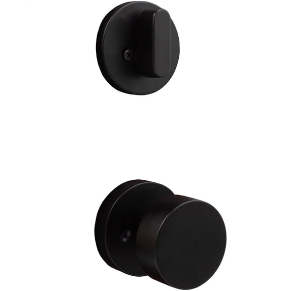 Bonn Door Knob with Round Rosette, Interior Handleset Trim, Matte Black by Stone Harbor Hardware