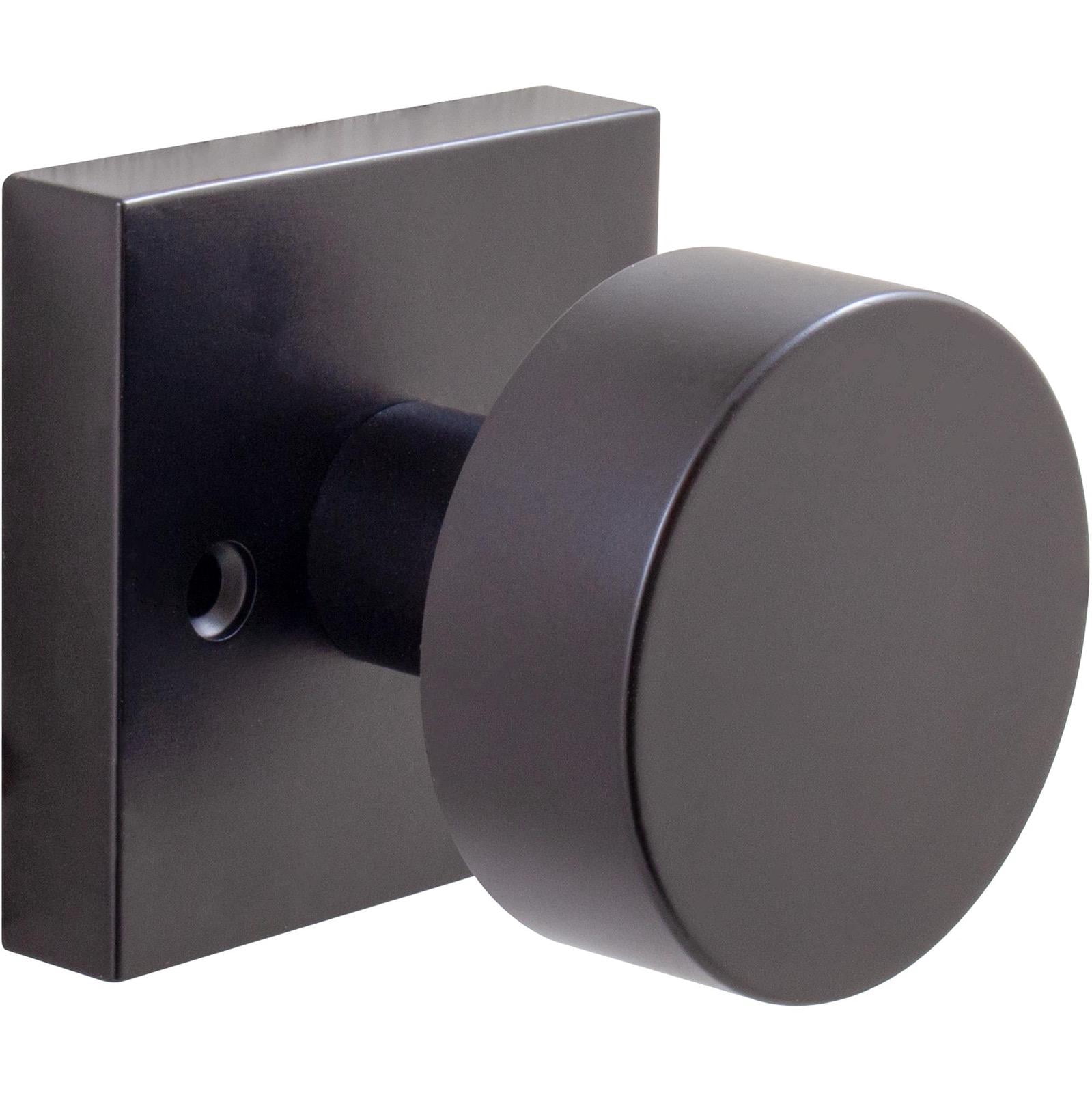 Bonn Door Knob with Square Rosette, Dummy (Non-Turning) Latch, Matte Black by Stone Harbor Hardware