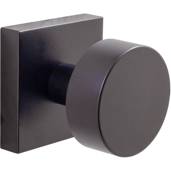 Bonn Door Knob with Square Rosette, Passage (Hall/Closet) Latch, Matte Black by Stone Harbor Hardware