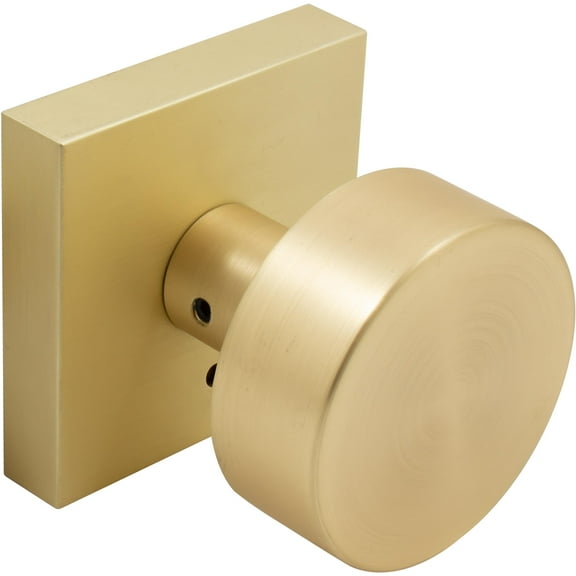 Bonn Door Knob with Square Rosette, Privacy (Bed/Bath) Latch, Satin Brass by Stone Harbor Hardware