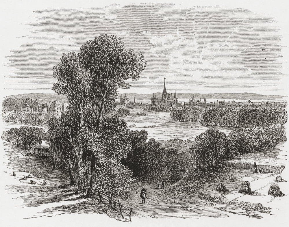 Bonn Germany In The 19Th Century From Pictures From The German Fatherland Published C1880 Canvas Art - Ken Welsh Design Pics (34 x 26)