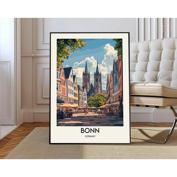 Bonn Germany Rhine City Poster, Unframed Paper Poster 8x10in