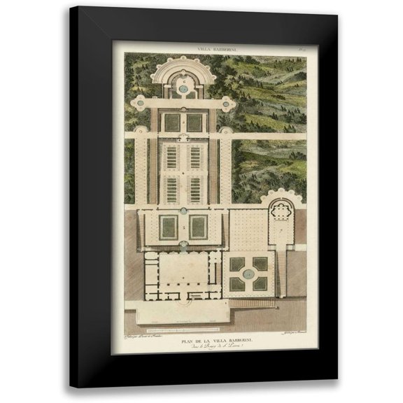 Bonnard 11x14 Black Modern Framed Museum Art Print Titled - Plan De La Villa Barberini
